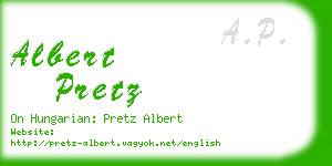 albert pretz business card